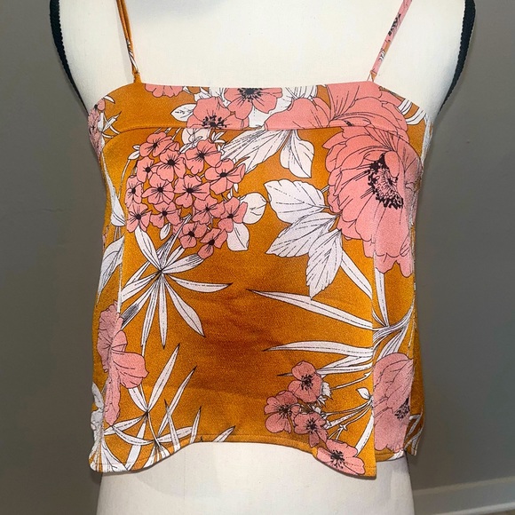 Orange/pink floral cami top - Picture 2 of 4